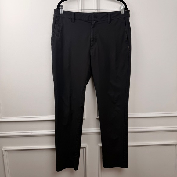 Vuori Other - Vuori Meta Pant Mens 34 Black Performance Chino Trousers V427 Slim Fit Stretch